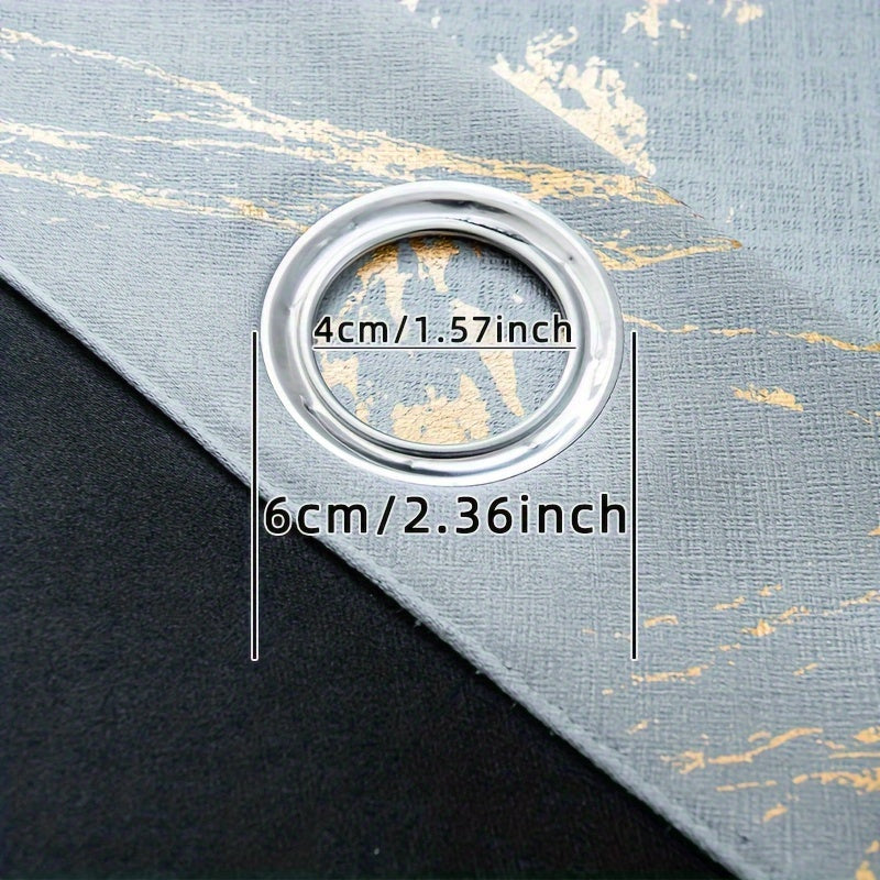 2 Pezzi di Tende Oscuranti in Marmo Stampato con Foglia d'Oro - Copertura per Finestre per Soggiorno e Camera da Letto