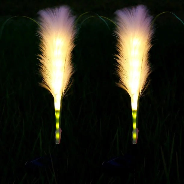 Iluminação de Jardim Exterior Solar em Junco Decorativa