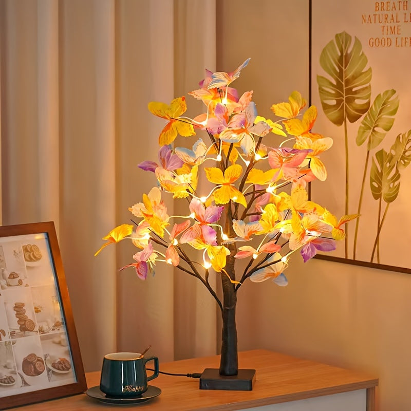 GlowBirch - Elegante lampada LED a forma di farfalla di betulla per camere e atmosfera festiva