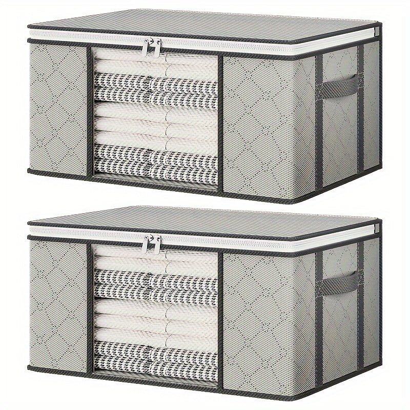 Conjunto de 4 Sacos Dobráveis de Arrumação – Cinzento com Janela