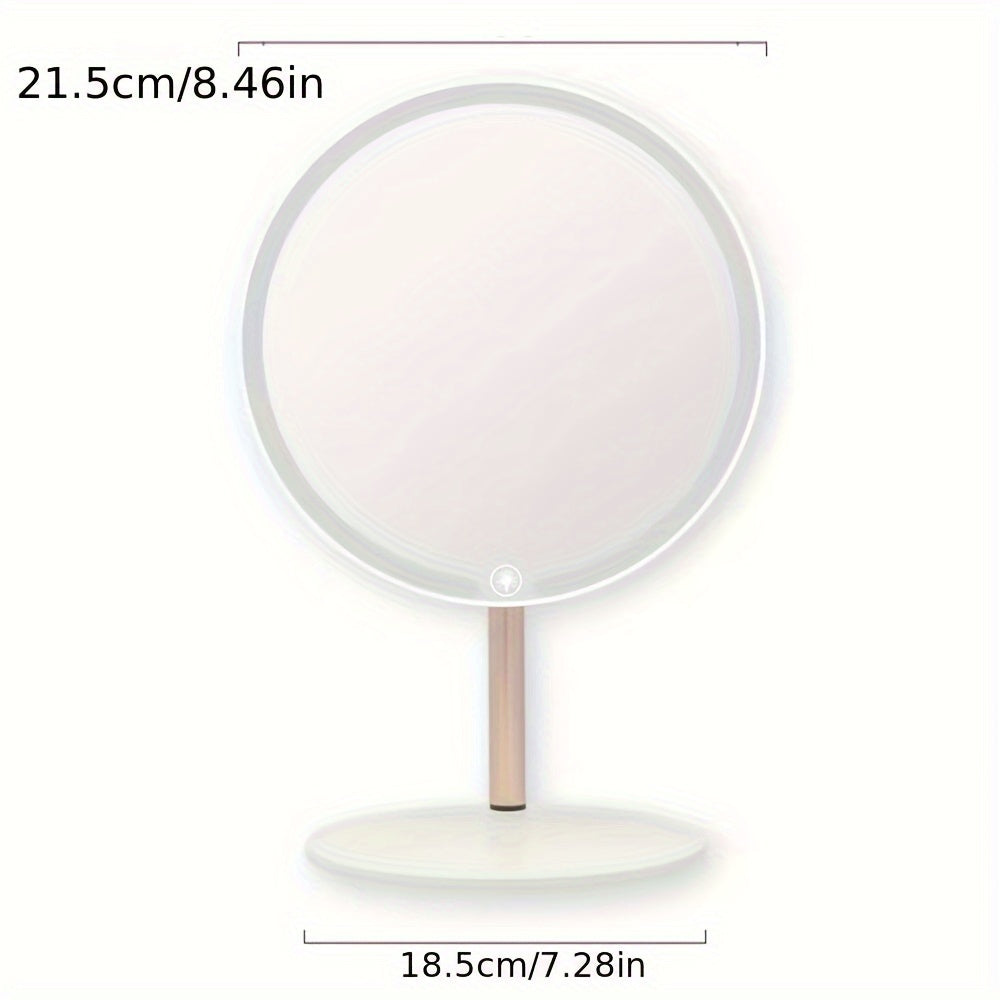 Specchio per trucco LED con supporto lampada – Illuminazione regolabile a tre colori, ricaricabile e portatile