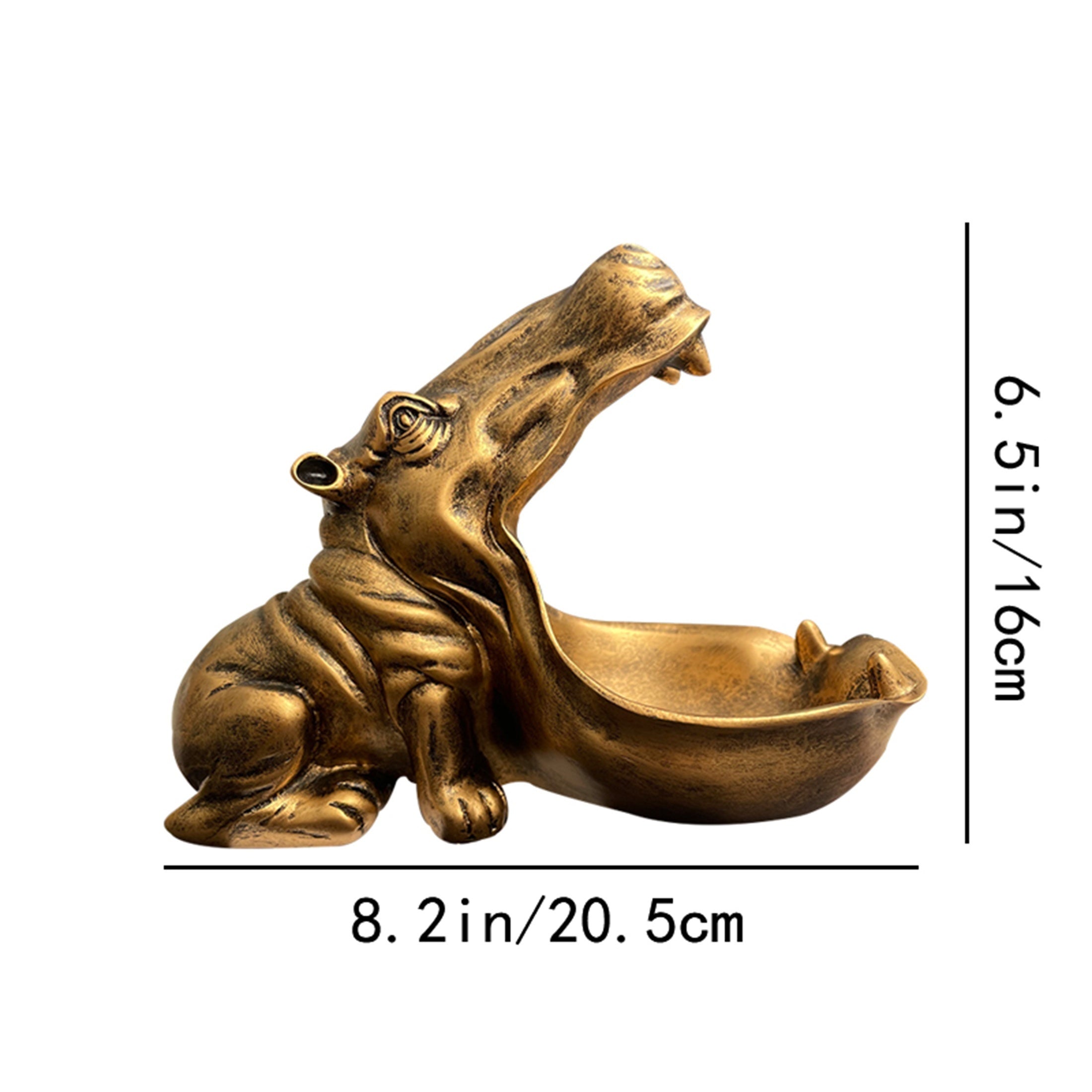 HippoServe - Hippopotamus Figurine with Candy Dish & Key Bowl