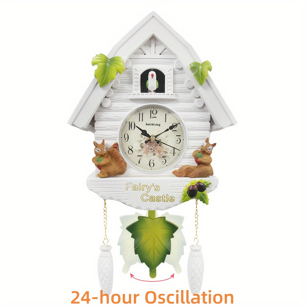 Nordic Koekoeksklok met Vogelhuisje - Dag- en Uuralarm, Pendelklok voor Woonkamer en Kantoor Decoratie