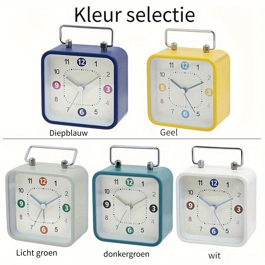 TimeCube - Square Metal Alarm Clock with Night Light and Snooze