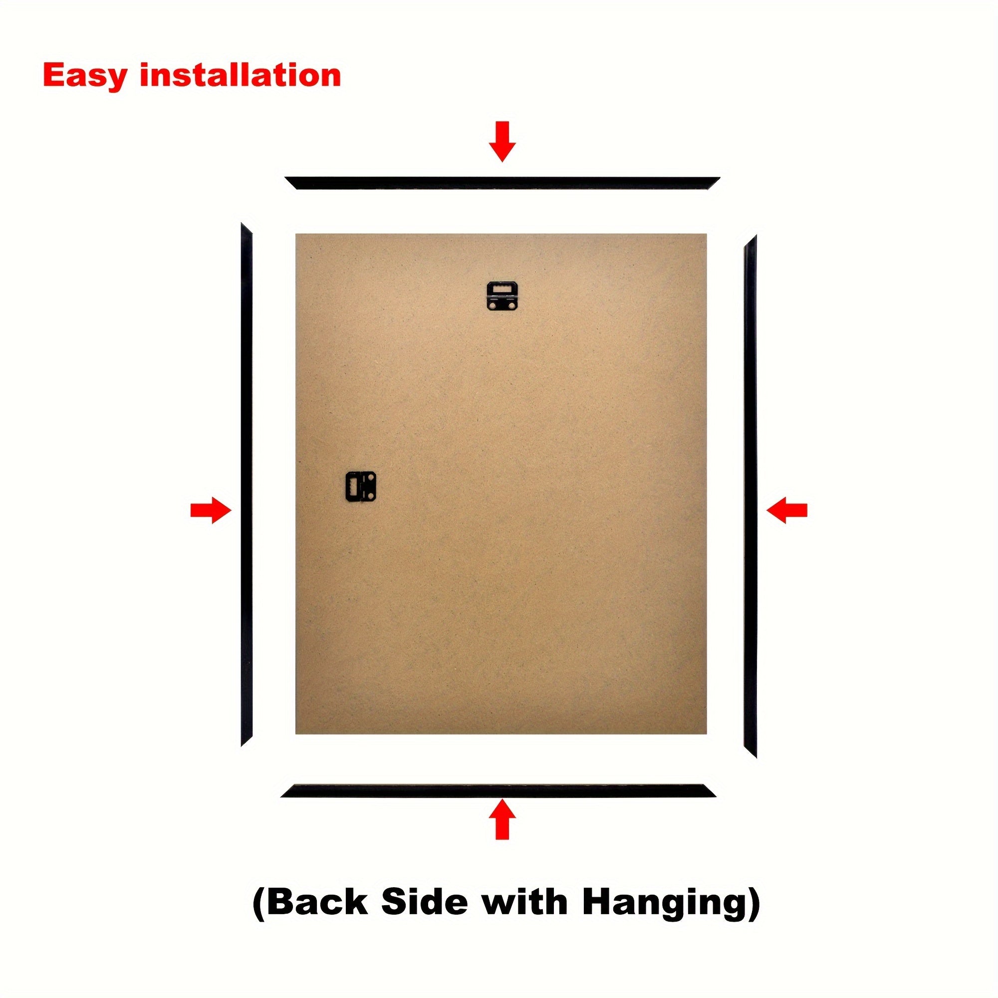 2 Pieces Classic Black Photo Frames with Protection - Wall Mounting for Posters, Pictures, and Artwork, Ideal for Home and Office