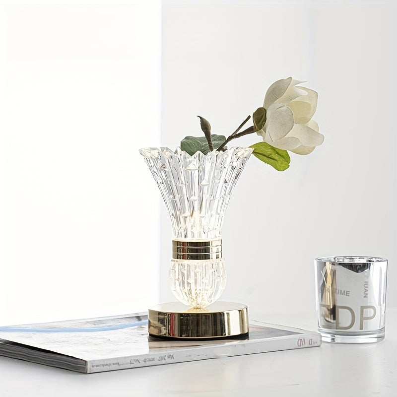 CrystalGlow - Modern LED Crystal Table Lamp with Dimmable Lighting