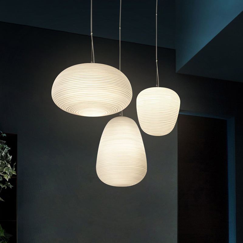 Lampada a sospensione per soffitto - Lampada moderna in vetro rigato