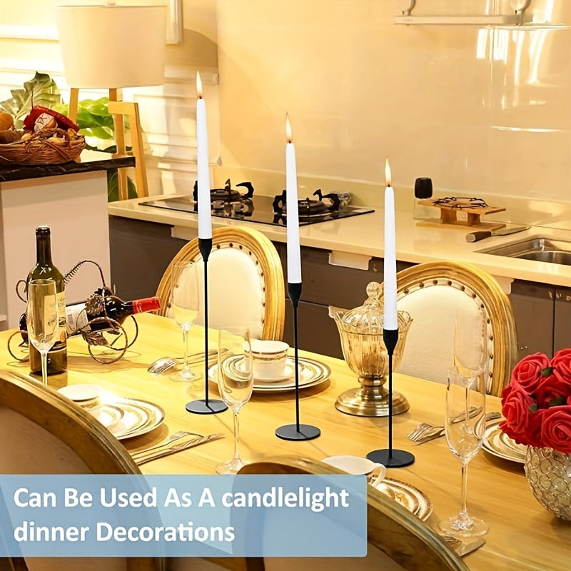 6-piece Set Black/Gold Candlestick - For Restaurant, Wedding, Dinner & Party Decoration