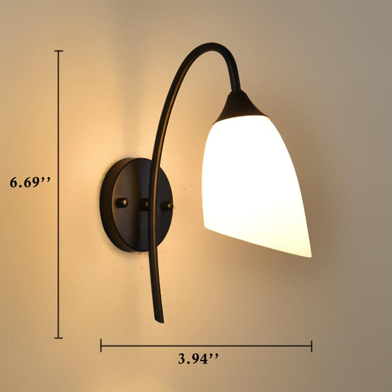 GloeiGlow - Lampada da parete moderna inclinata a forma di campana con braccio