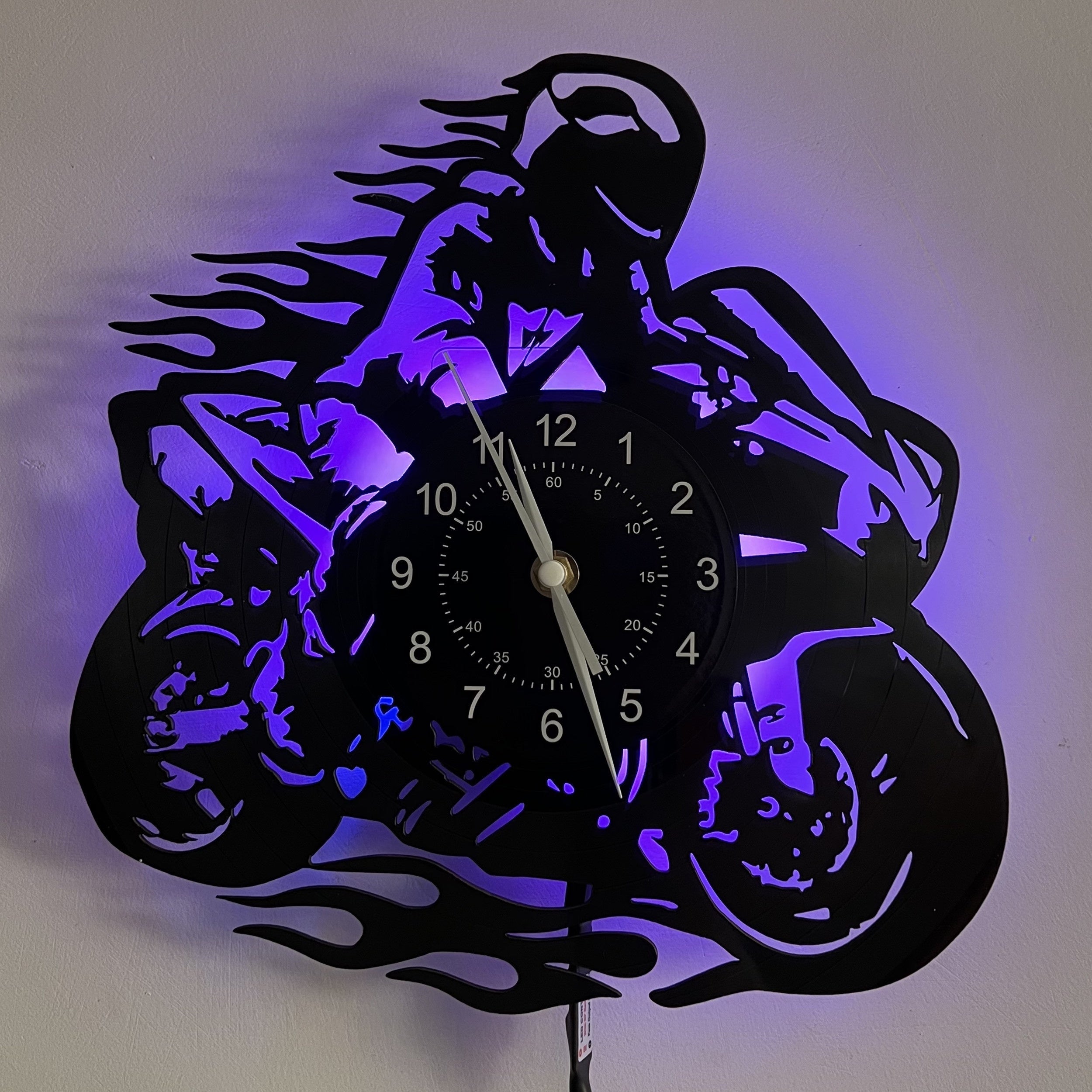 Vinyl Record Wandklok - Motor Thema, Stil, Voor Woonkamer en Kantoor Decoratie