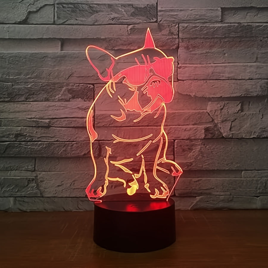 DecoBulldog - 3D French Bulldog Night Light with 16 Colors