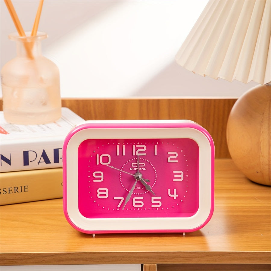 TimeCharm - Classic Rectangular Alarm Clock with Candy-Colored Design