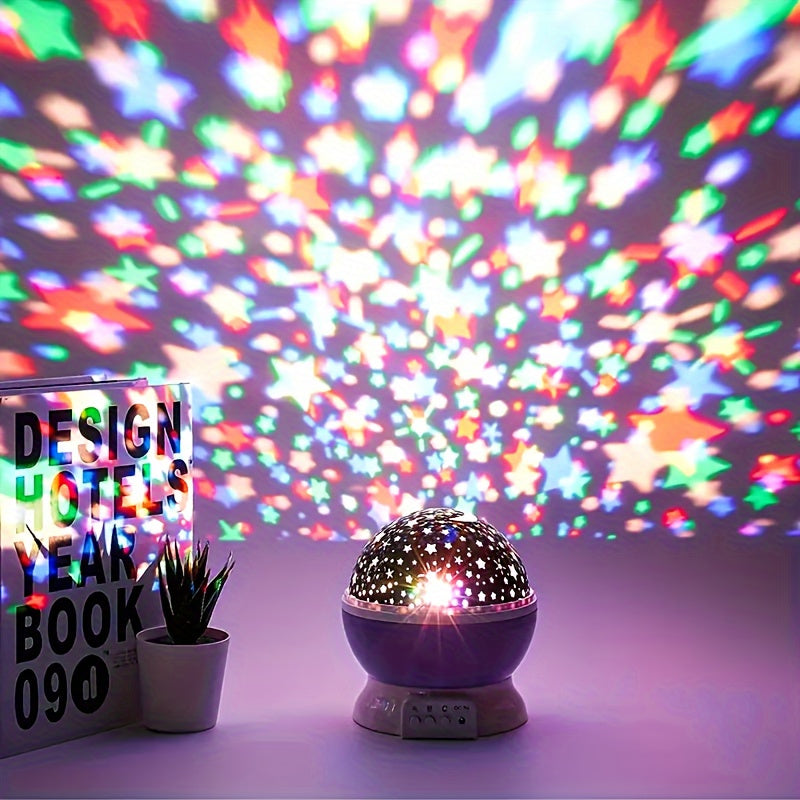 StarGlow - LED Star Projector Night Light with Adjustable Colors and USB Power Supply