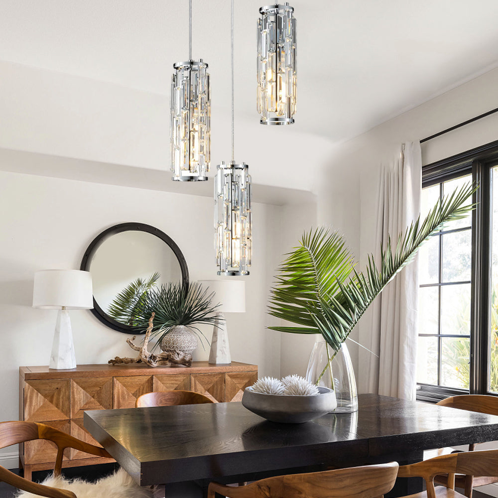 VintageCrystal - Industriële Hanglamp van Glas en IJzer voor Woonkamer en Eetkamer