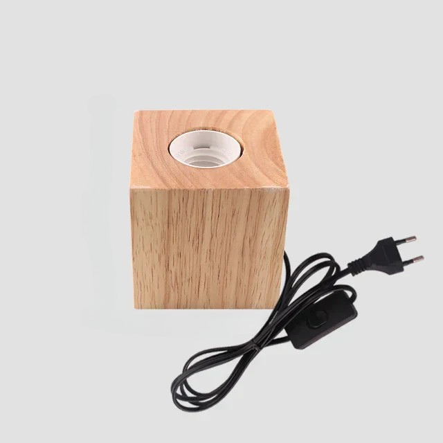 RetroWood - Wooden Table Lamp with Light Bulb for Atmospheric Lighting