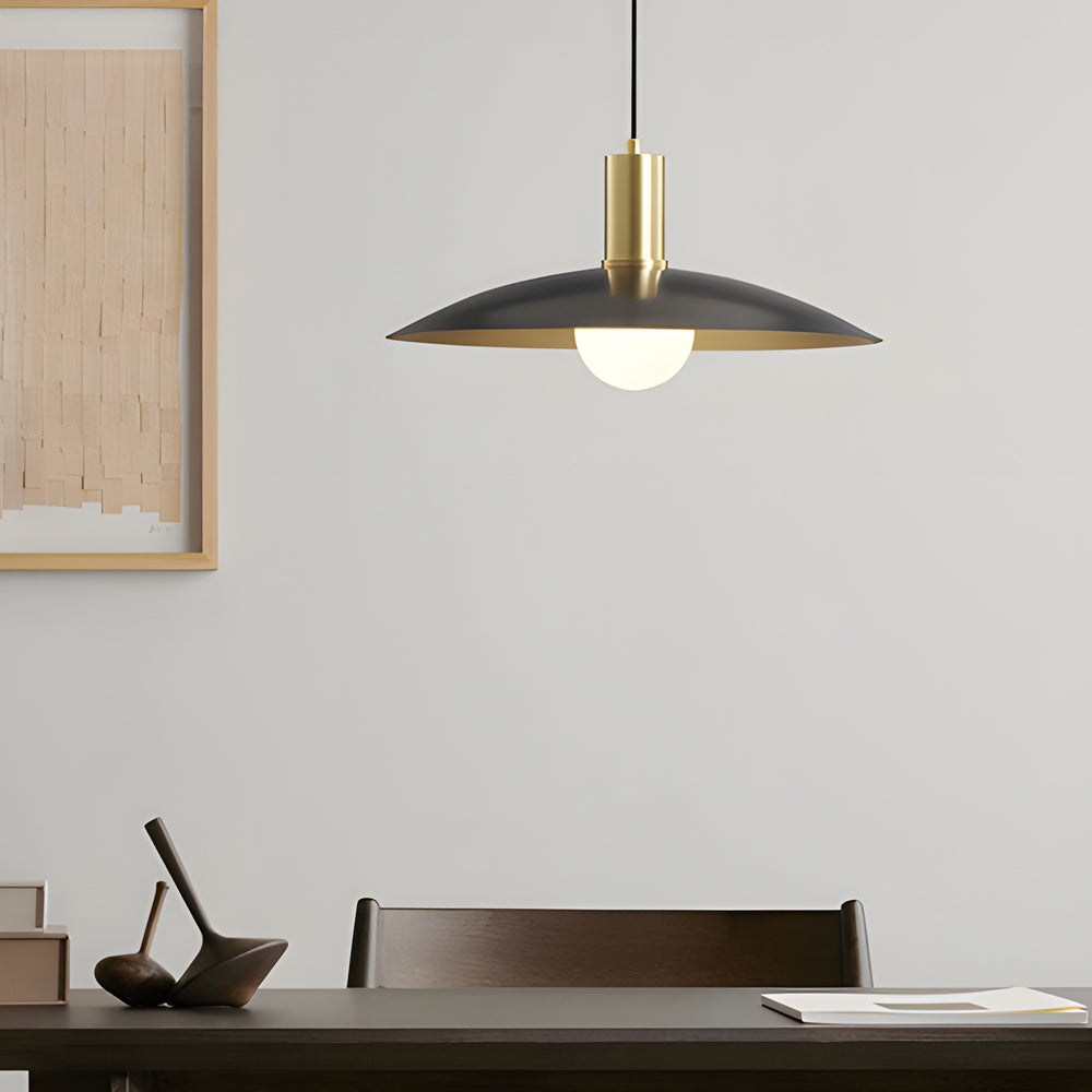 Lampada a sospensione in ottone Mid-Century 1-Licht