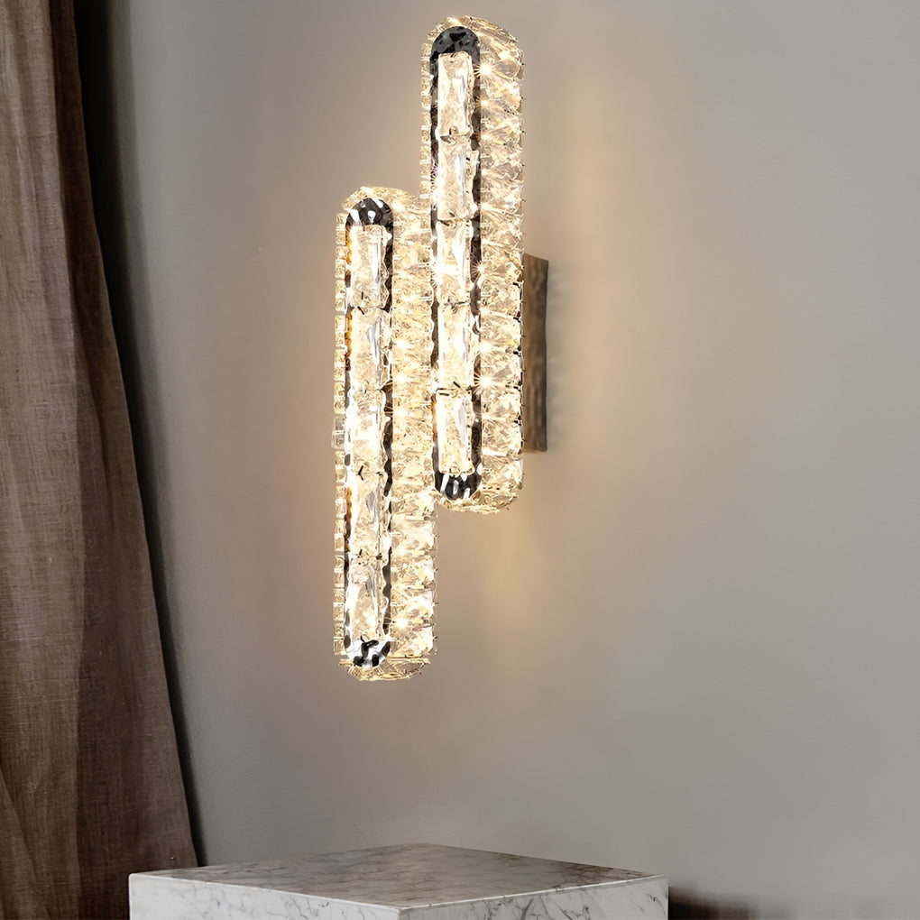 CrystalLux - Lampada da parete a cristalli LED doppia con funzione dimmerabile
