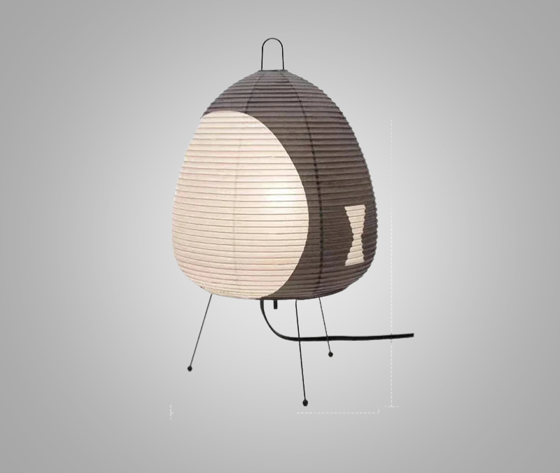LumiZen – Japanese Paper Table Lamp in Retro Style, Traditional Lighting for Bedroom and Living Room