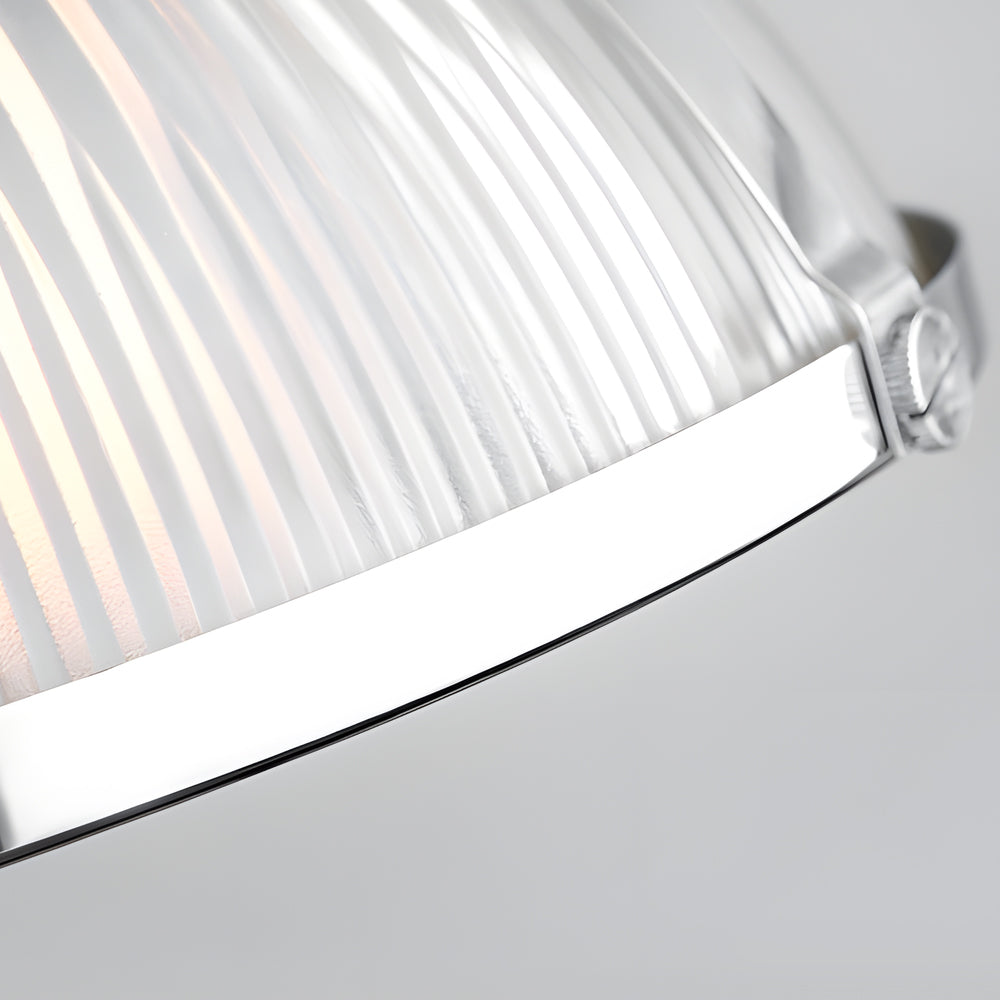 Lampada a sospensione retro 1-Licht con paralume in vetro a strisce