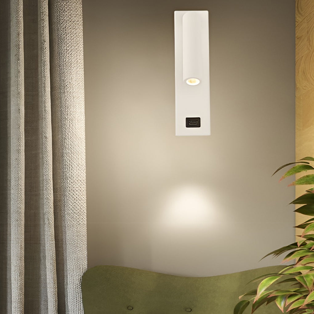 LuxiLicht - Candeeiro de Parede LED Moderno Ajustável com Interruptor e Porta de Carregamento USB