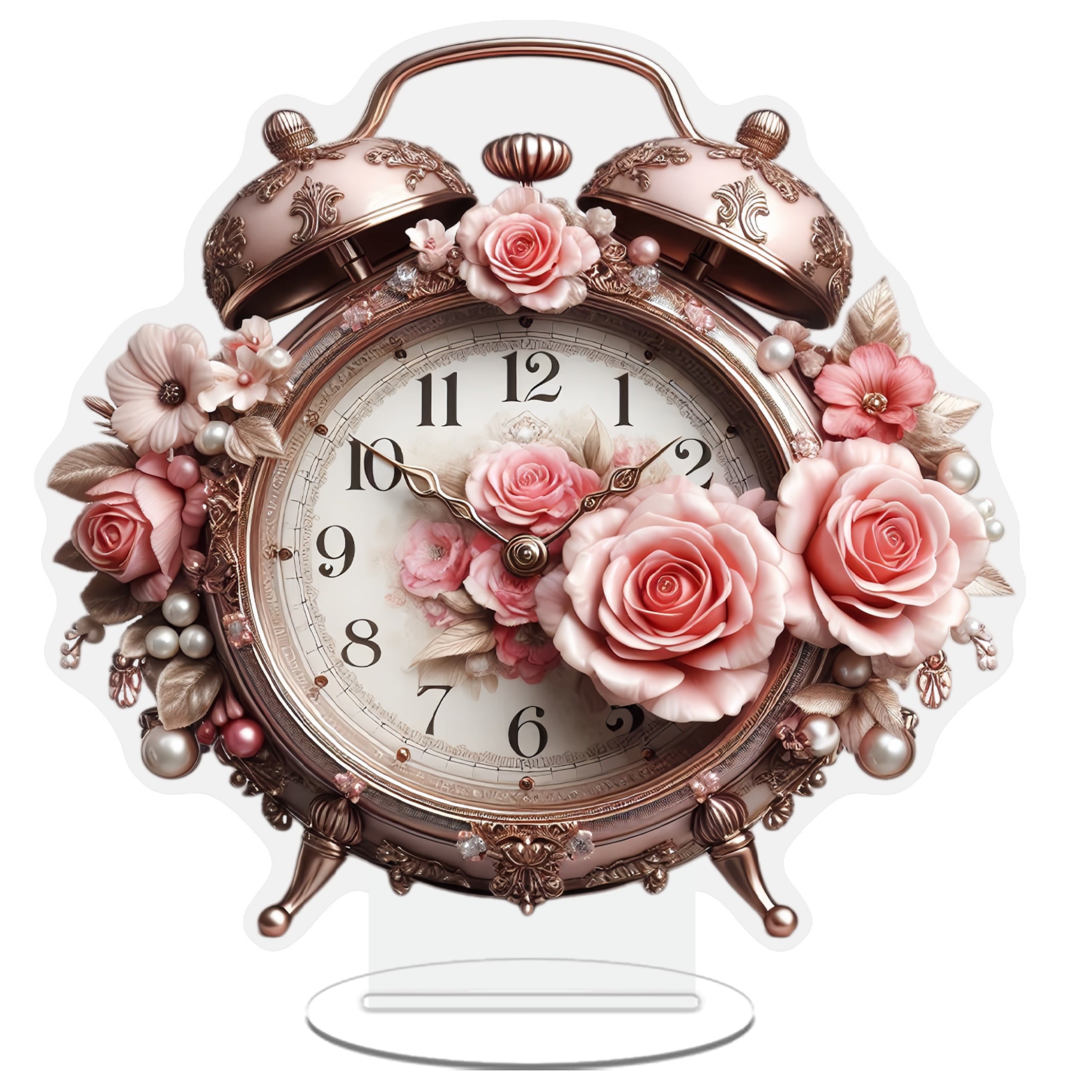 BohoBloom - Vintage Flower Clock for Table Decoration