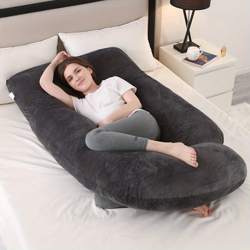 Almofada de Gravidez em Forma de J - Apoio Perfeito para Mães Grávidas, Presente para o Natal, Halloween e Dia de Ação de Graças