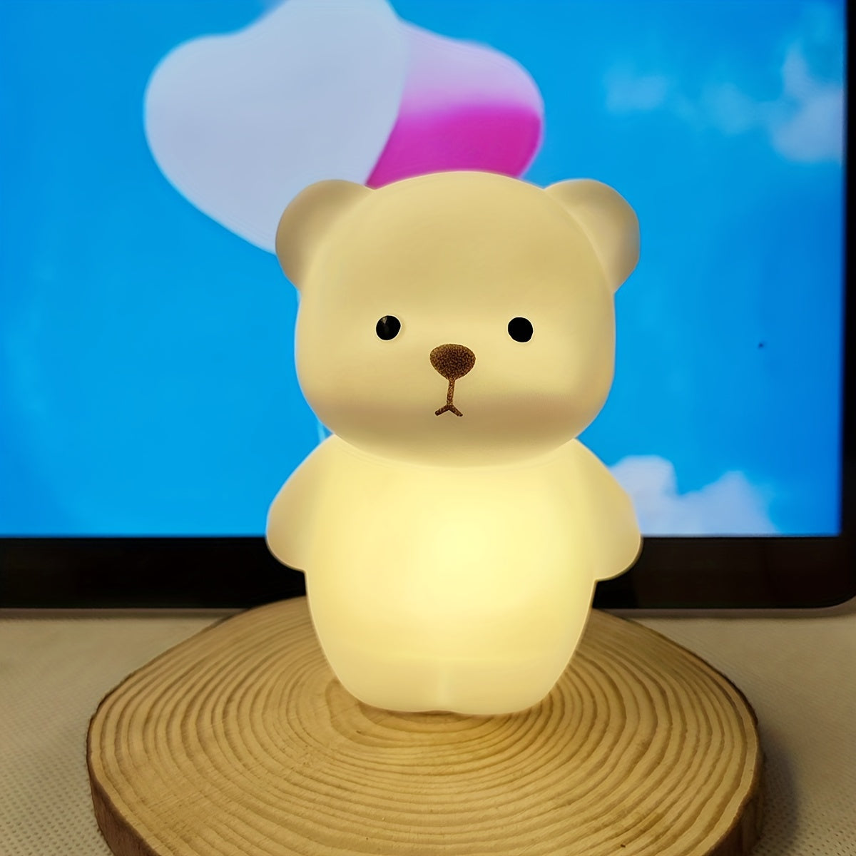 RusticBear - Freestanding Bear Night Light with LED Spotlight