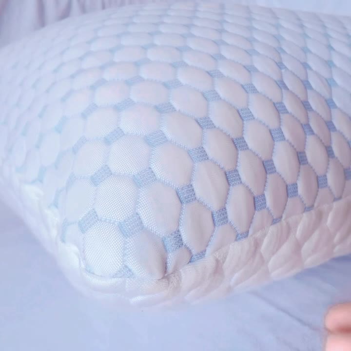 Almofada de Espuma de Memória Refrescante - Almofada de Cama Ajustável com Capa Lavável para Dorminhocos de Lado, Costas e Barriga