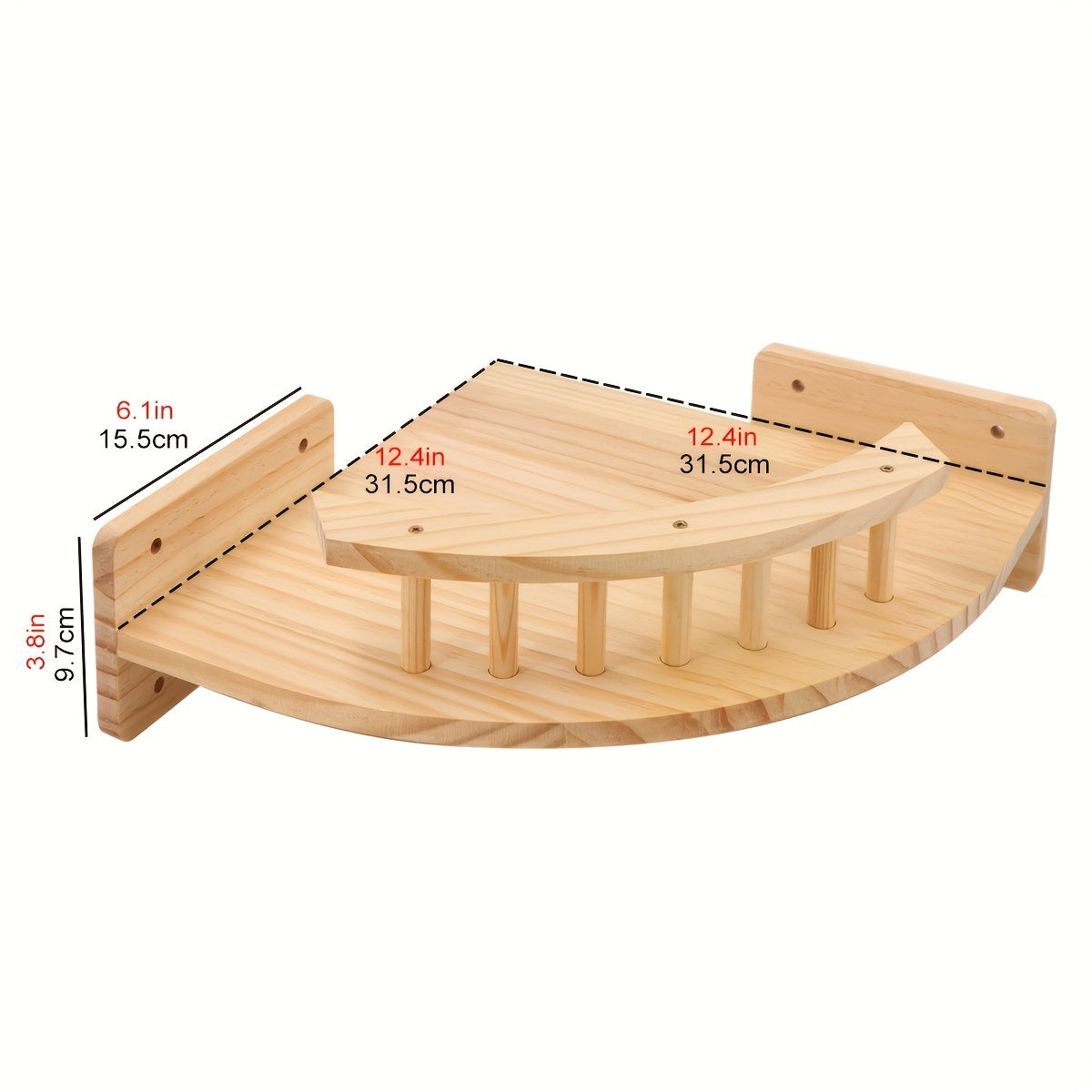 CatWall - Wooden Cat Wall Shelf with Scratching Post Tower and Wall Stairs