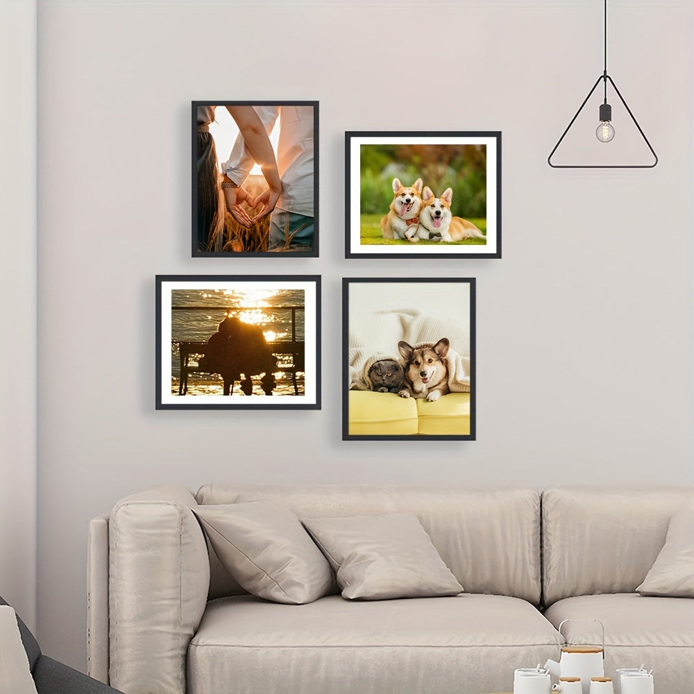 3 piezas Marco de fotos - Marco de fotos para decoración de pared y mesa, para decoración artística, regalos de cumpleaños, espacio residencial y de oficina, Día de la Madre, Año Nuevo, regalo de Pascua, negro, alargado