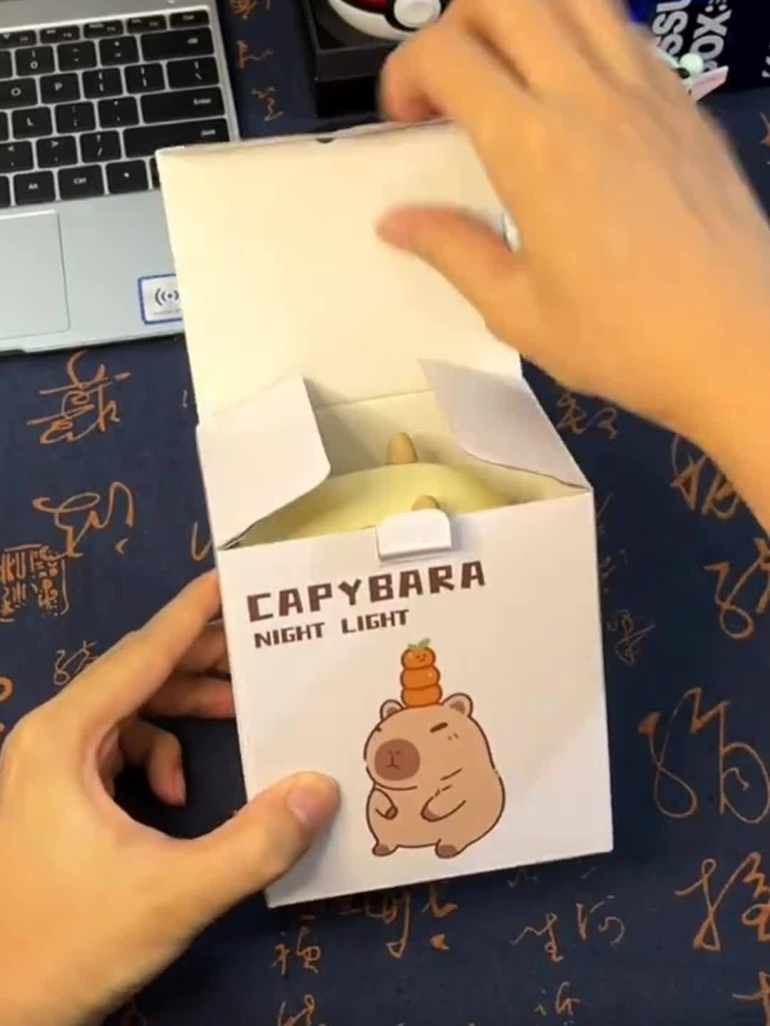 CapyGlow - Cute Capybara Night Light with USB Rechargeable Silicone Lamp