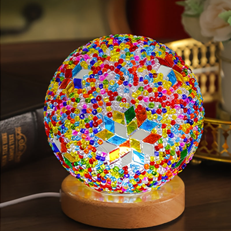 GlassArt - Modern LED Table Lamp with Adjustable Lighting and Colorful Glass Shade