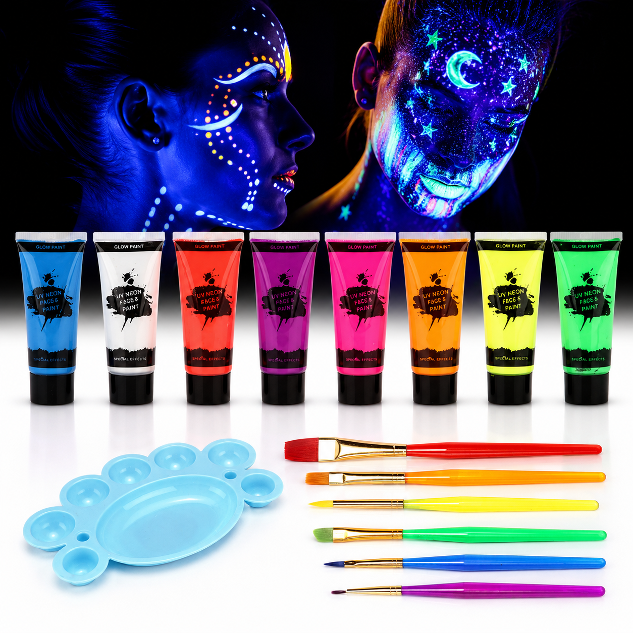Set di Vernice per il Corpo Luminescente per Feste