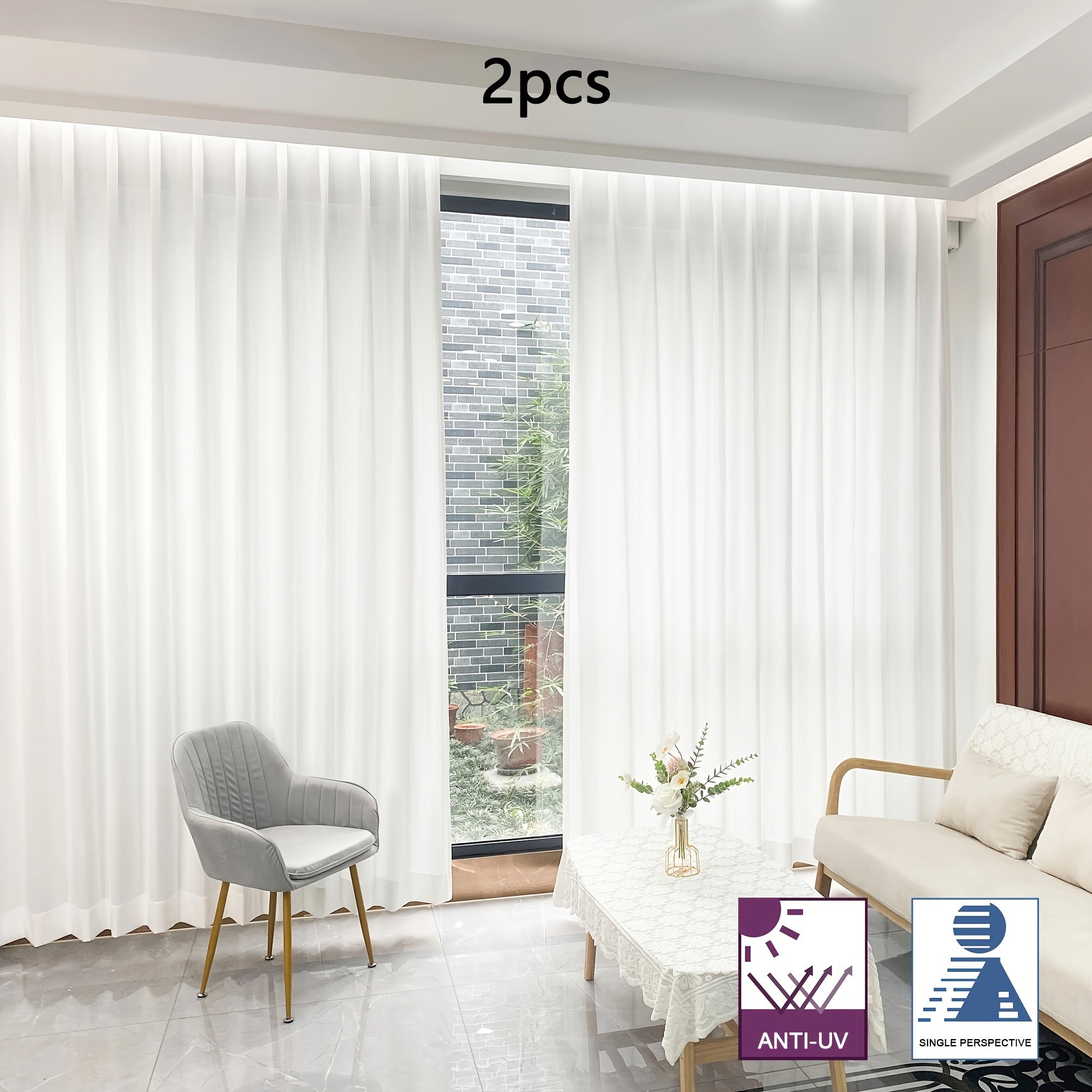 Cortinas Opacas Contemporáneas - Cortinas Tejidas Resistentes a UV 2 Paneles