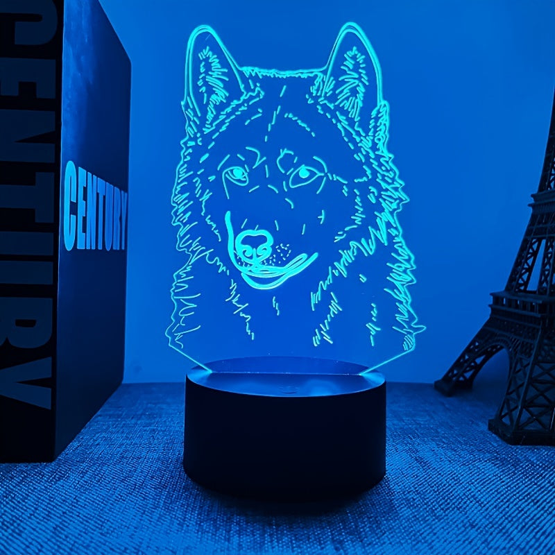 WolfLight - 3D Night Light with Touch Control and Black Base