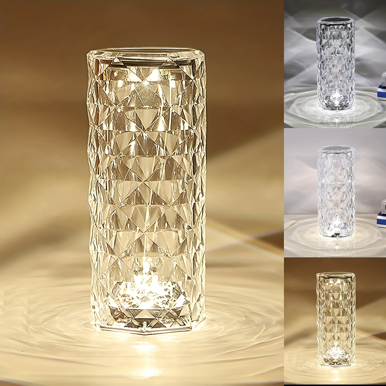 CrystalGlow - LED Crystal Table Lamp with Touch Control
