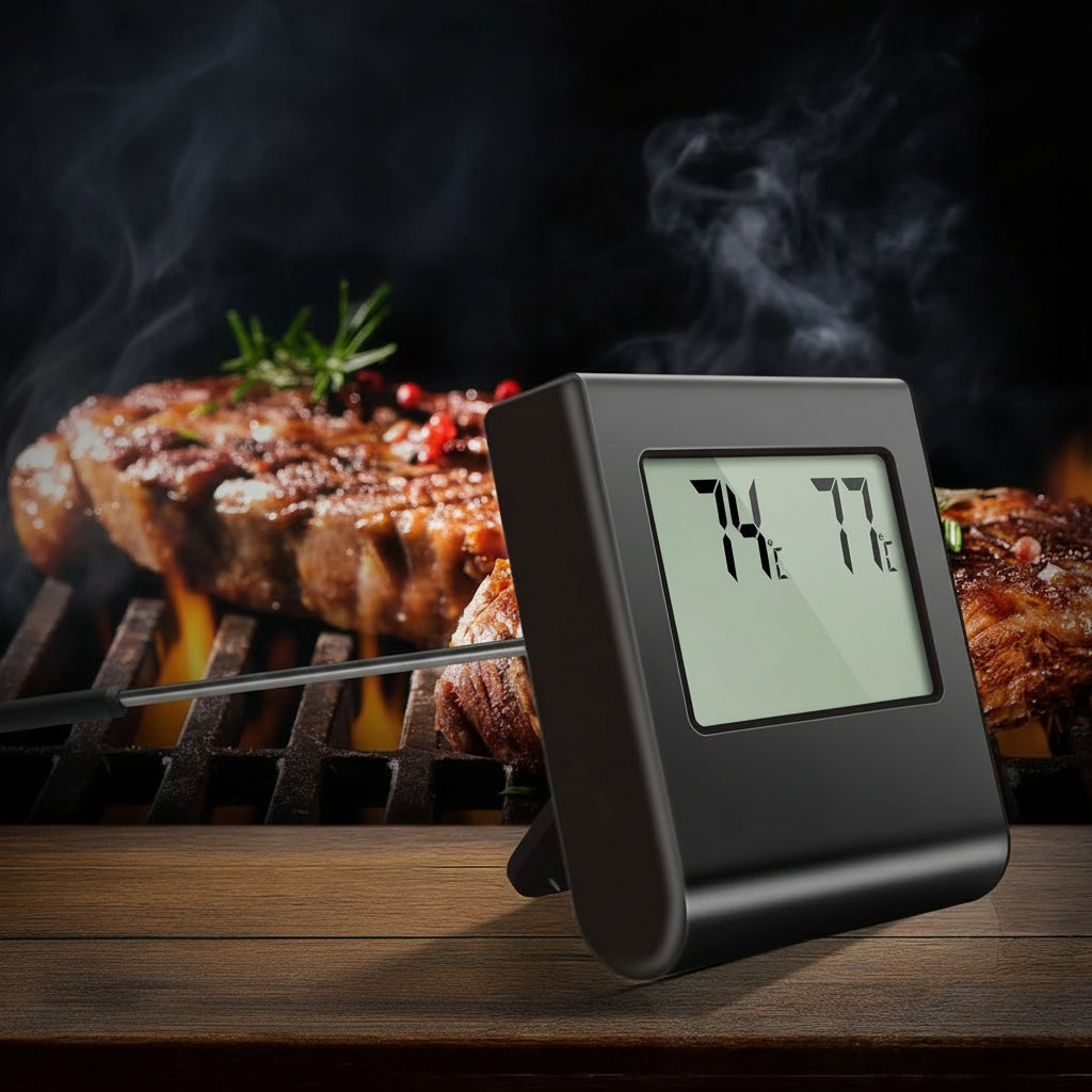 Digital Meat Thermometer Oven BBQ Cable Probe