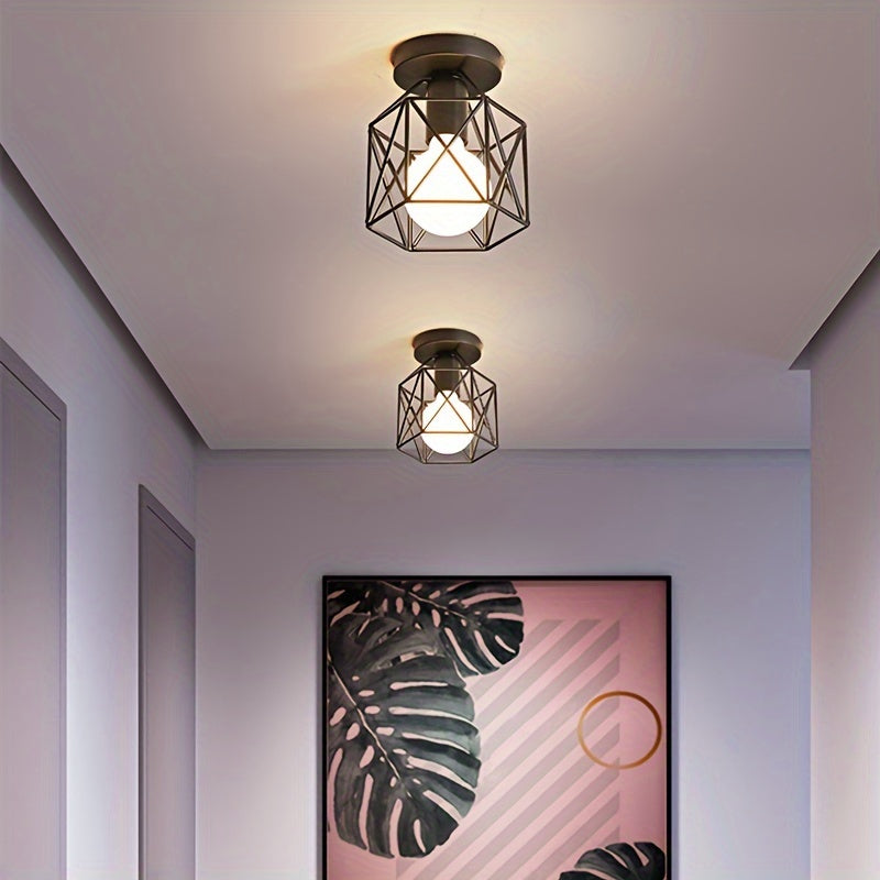 NordicLight - Black Iron E27 Ceiling Lamp for Bedroom and Kitchen