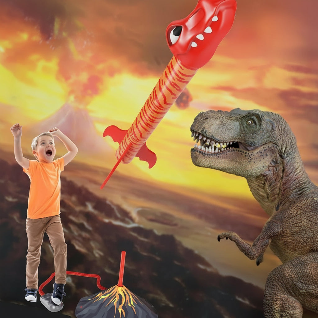 Kids Dino Rocket Launcher Interactive Outdoor Toy