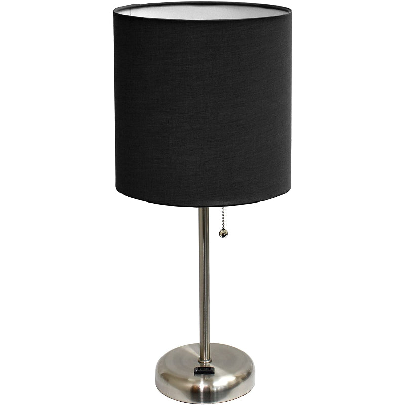 Lampada da tavolo con paralume in tessuto e funzione di ricarica