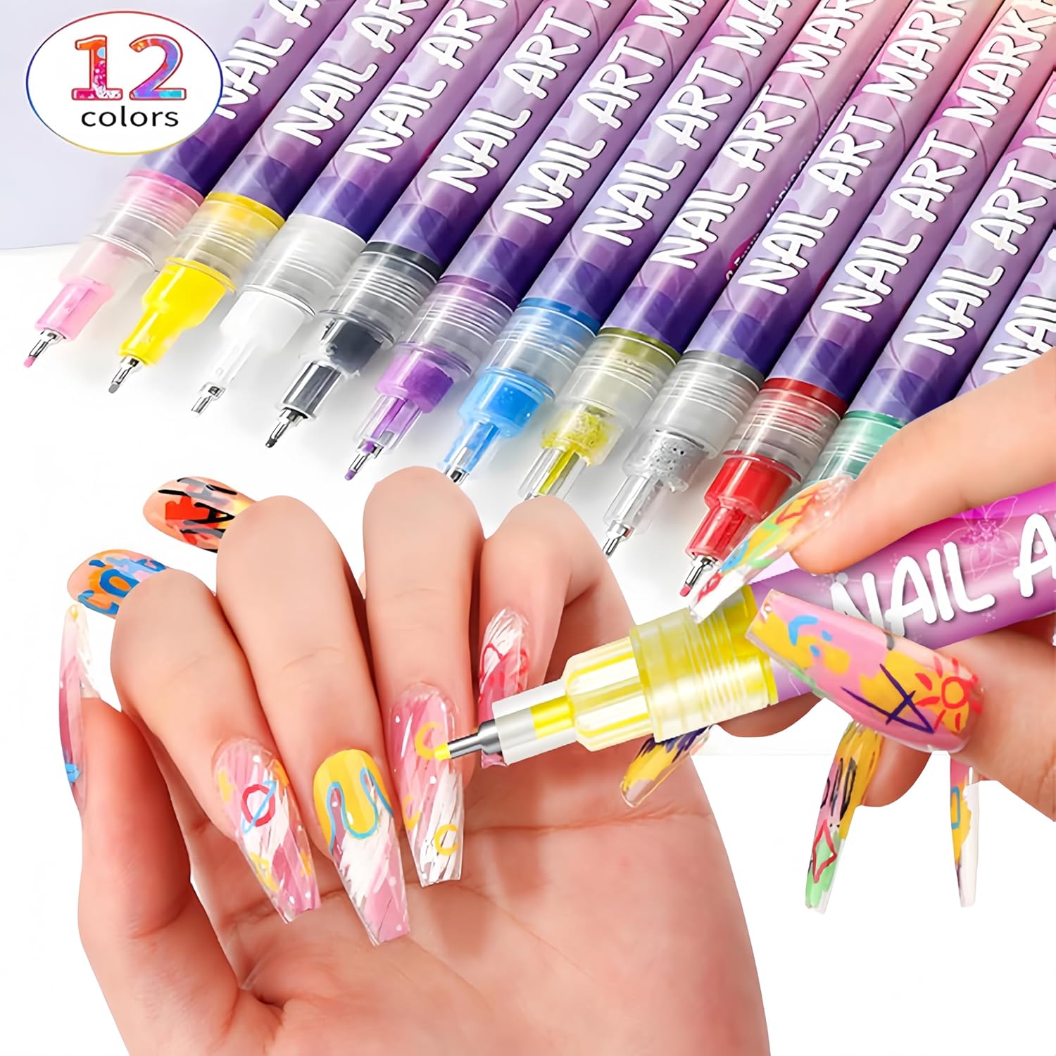 Nail Polish Markers Gel Nails Colorful DIY Nail Art Pens