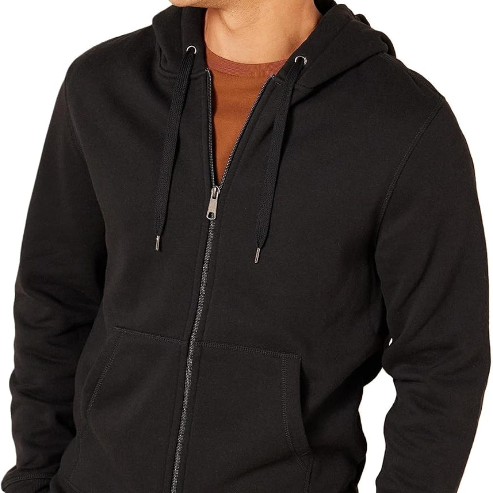 Felpa Cappuccio Uomo Zip Fodera Pile Comfort Calore
