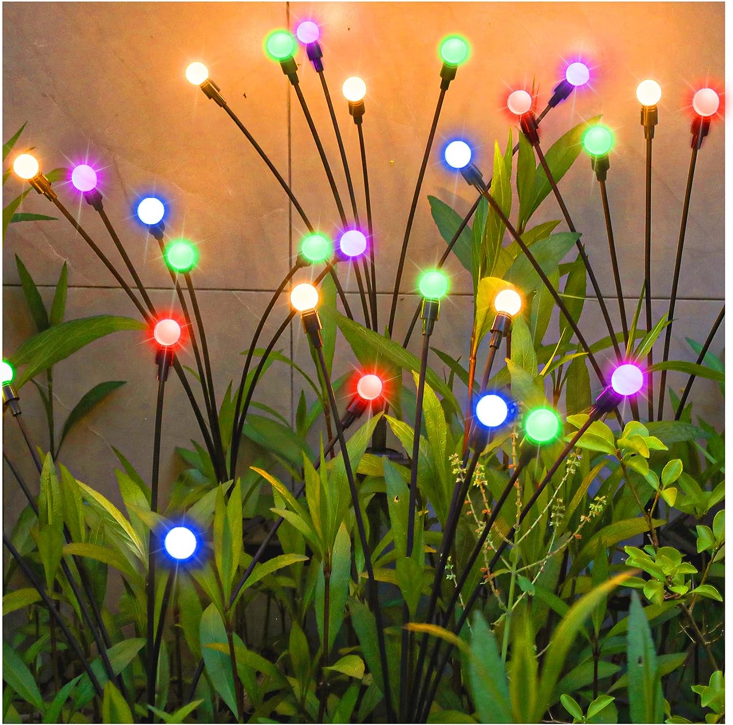 Iluminação solar de jardim - Luz giratória Starburst, a rodar com o vento
