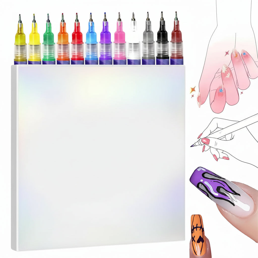 Marcadores de esmalte de uñas Uñas de gel Coloridos Bolígrafos para arte de uñas DIY