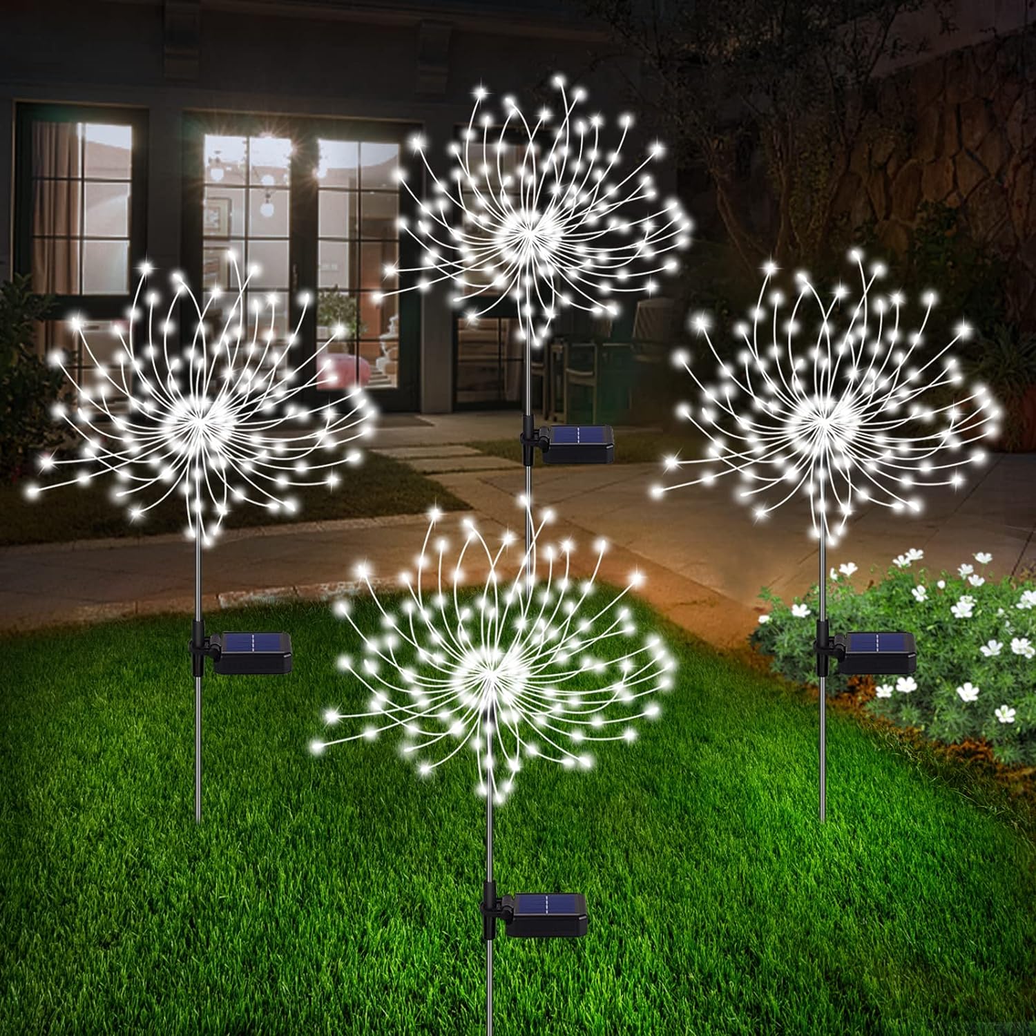 4 Pezzi Lampade da Giardino Solari per Esterni