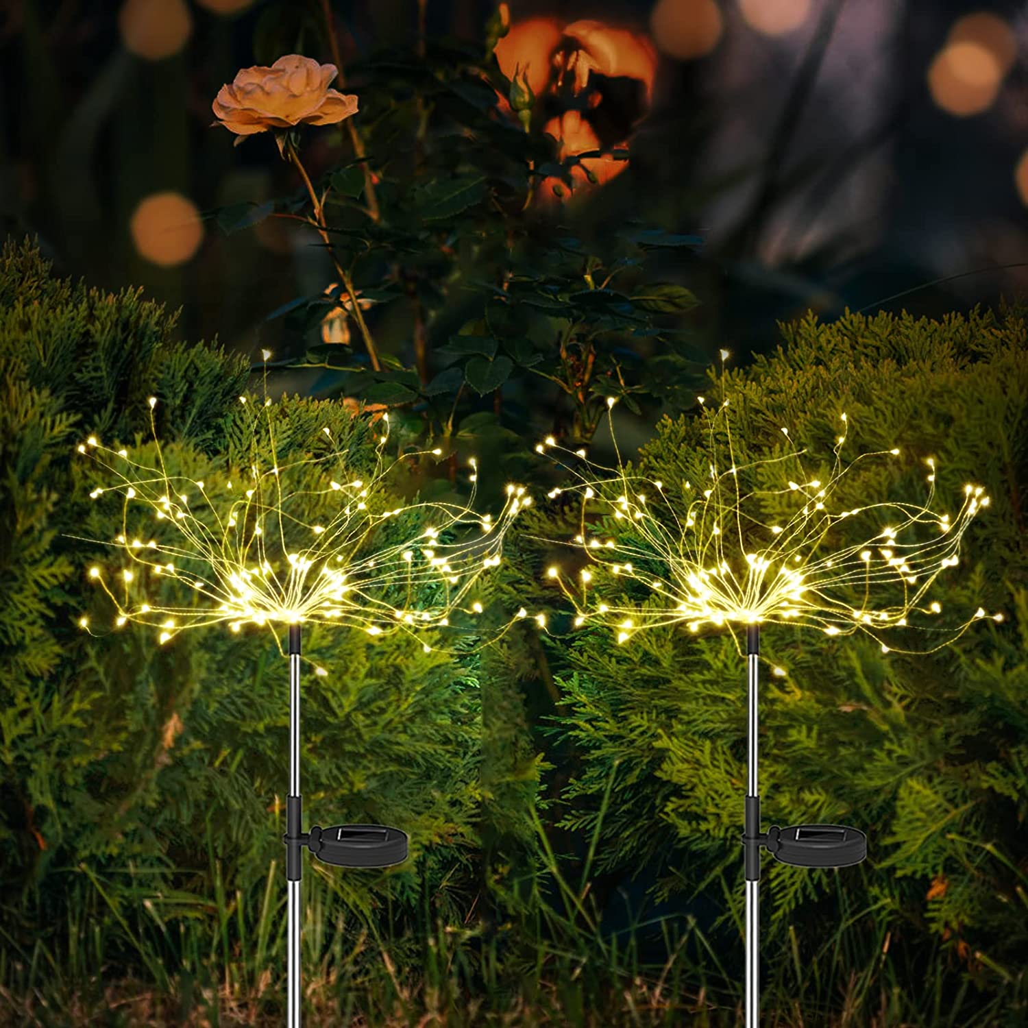 4 Pezzi Lampade da Giardino Solari per Esterni
