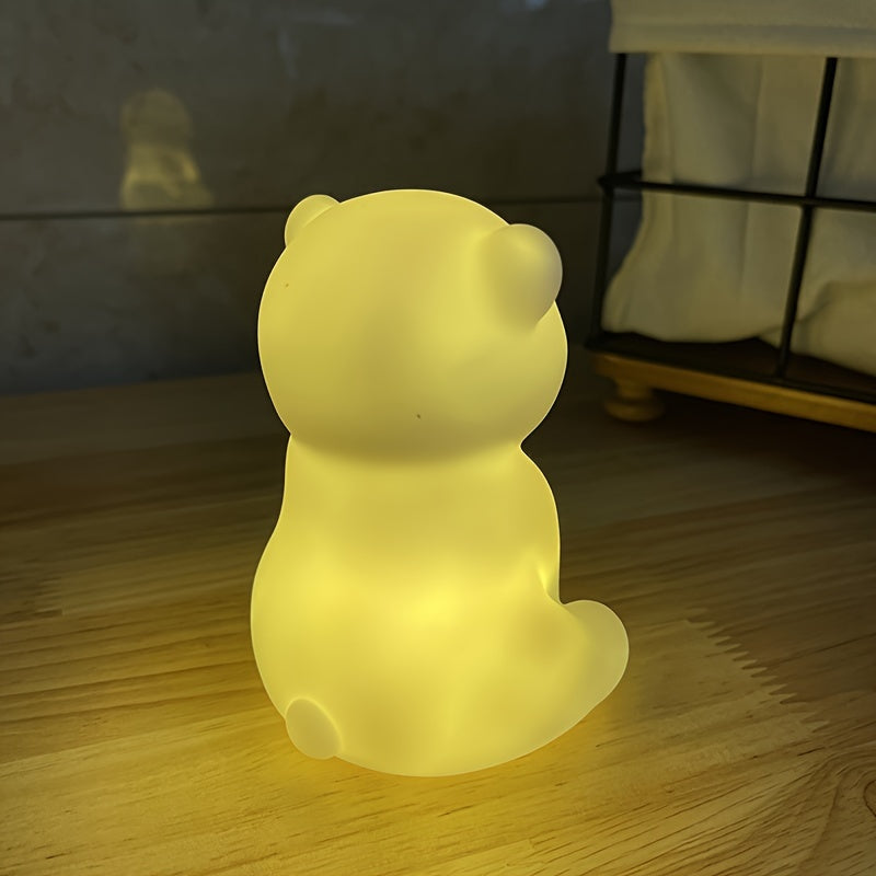 PolarGlow - Candeeiro Noturno de Urso Polar Desenhado com Iluminação LED Ascendente