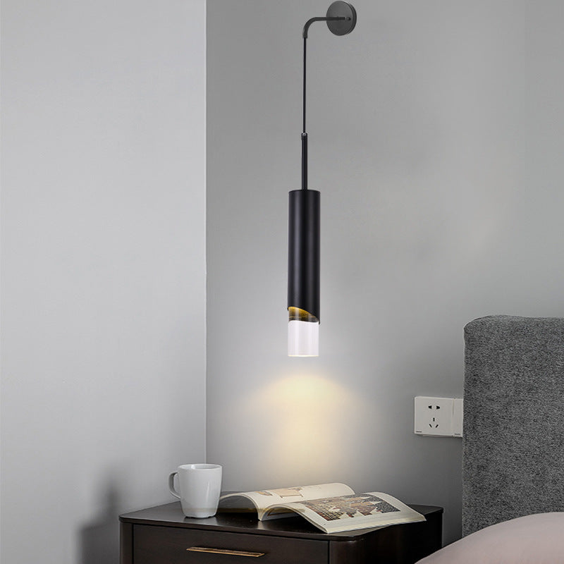 Elegante lampada da parete LED oro/nero per camera da letto