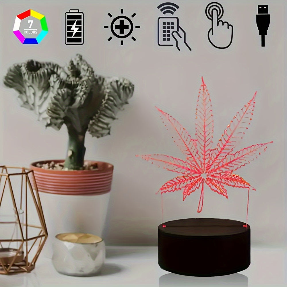 HempLeaf - 3D Night Lamp Acrylic Table Lamp
