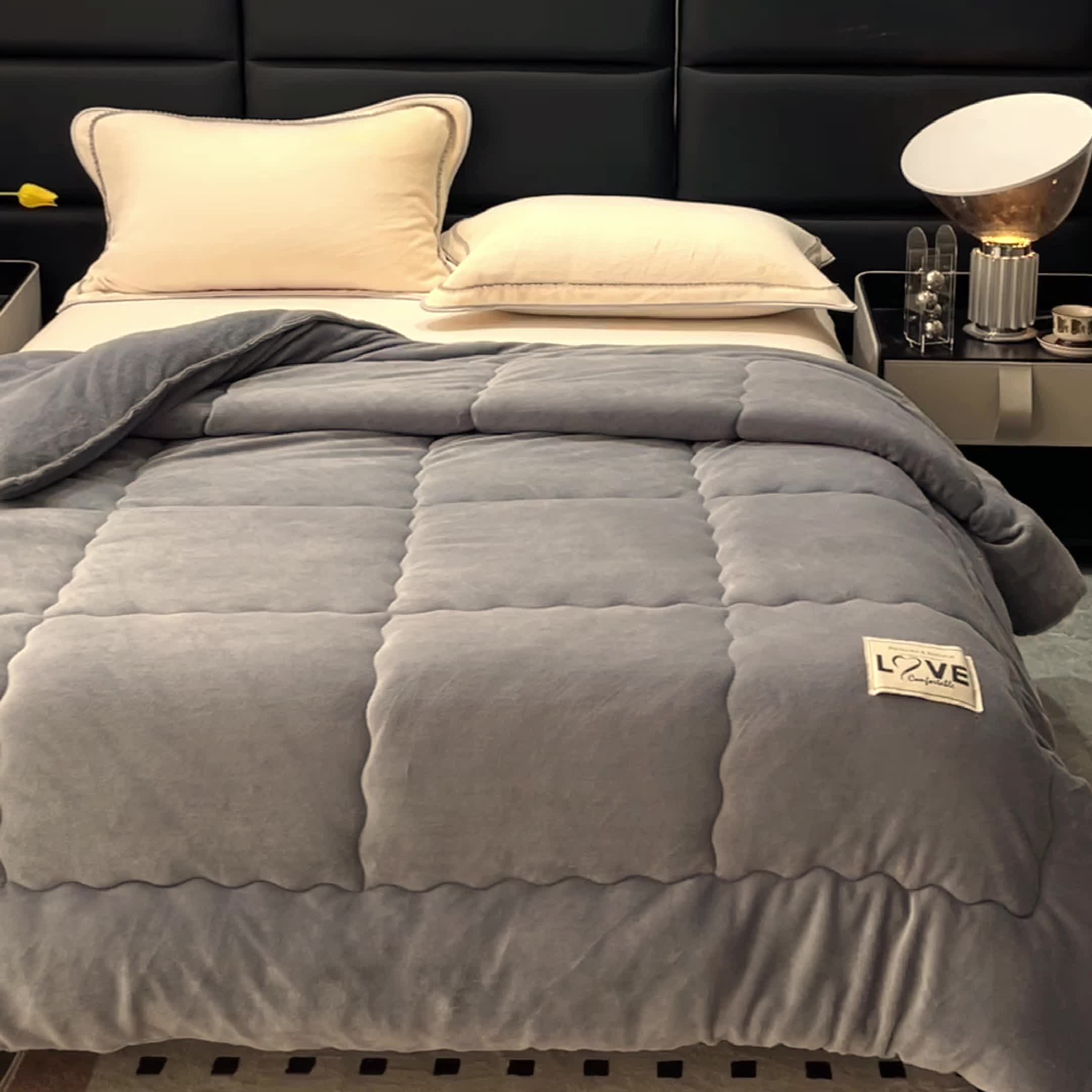 Edredão Grosso de Inverno - Manta Acolchoada Quente de Pano de Leite